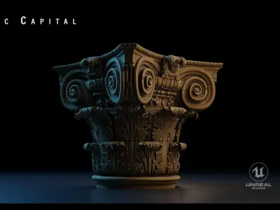 Doric Capital Model 8K Low-poly 3D model