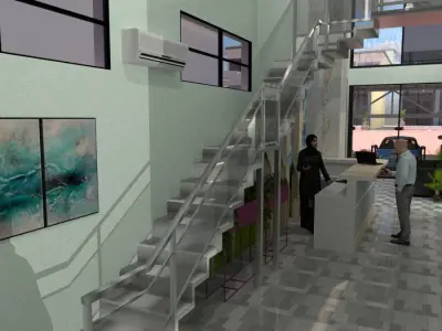 Interior Office Lobby Design A33 DWG SketchUp 3D model