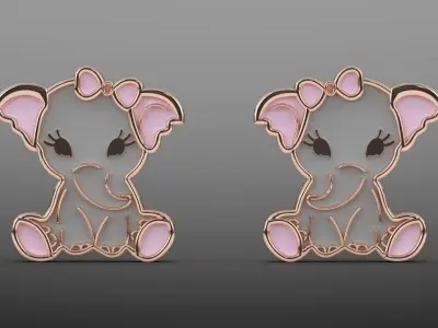 Baby Lana elephant charm pendant  3D print model