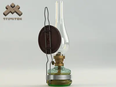 Photorealistic Oil Lamp 3D model