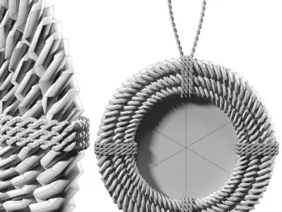 Hanging Rope Mirror 3D model