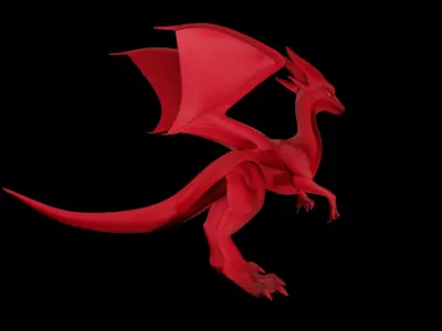 Small Fire Dragon Low-poly 3D model