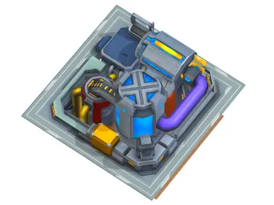 isometrical fuel rig platform station upgrade 5 Low-poly 3D model