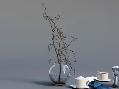 Table Decoration Set and Vase 3D model