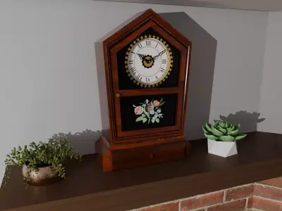 New Haven Style Mantle Clock Low-poly 3D model