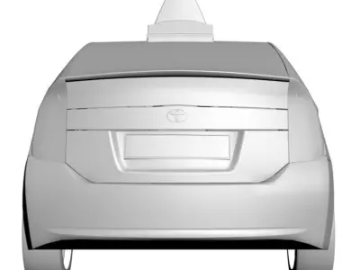 Yellow new taxi car 3D model