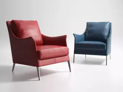 Boss lounge chair leather 3D model