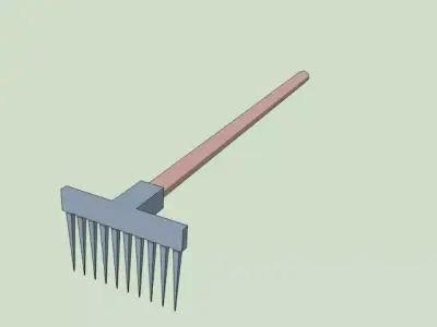 tool-rake garden rake Free 3D model
