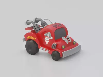 Cartoon Car Low-poly 3D model