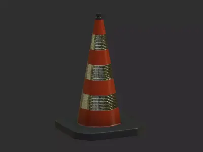 Traffic Cone Free low-poly 3D model 7