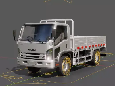 Isuzu Elf Flatbed Truck 3D model