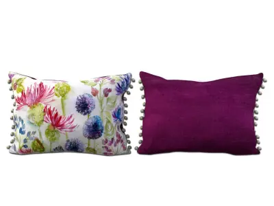 Voyage Cushion - Thistles -Pom Pom Pillow 3D model