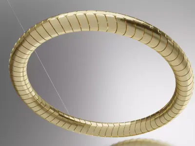 Gold Snake Tube Bracelet Low-poly 3D model