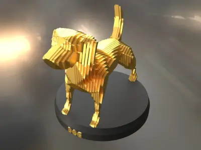 Parametric Dog Low-poly 3D model