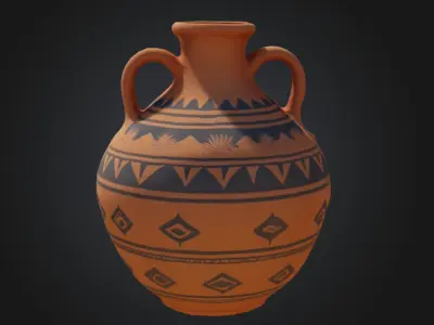 Ancient Terracotta Pot 3D model Bundle pack of 6 Low-poly 3D model