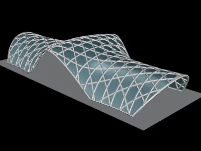 Pavilion Triangulated Wireframe Architecture Parametric v1 3D model