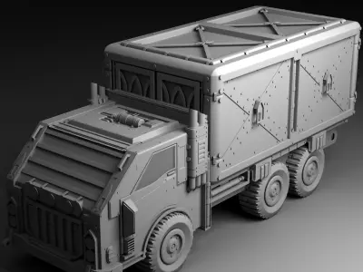 Sci-Fi Truck Low-poly 3D model