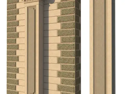 Restoration Detail 1 - Column and Pilaster 3D model