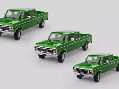 Pickup F250 Crew Cab Mk2 1973 1976 1978 3D model