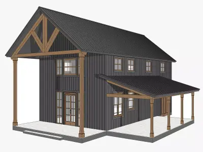 Barndominium House 002 - Archimple LLC Low-poly 3D model