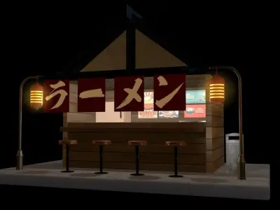 Simple Ramen Stand Free 3D model