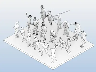 REVIT SPORTY PEOPLE GENTE HACIENDO DEPORTE REVIT 3D model