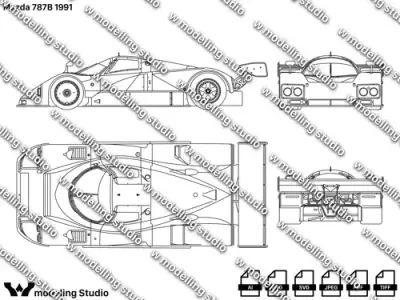 Mazda 787B 1991 blueprint Texture
