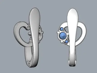 Heart-shaped children earrings  3D print model