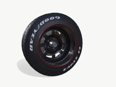 Rally wheel Good Year Low-poly 3D model