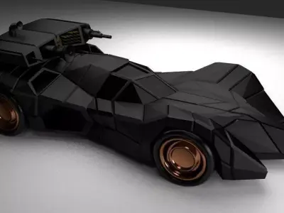 Batmobile Armored Low-poly 3D model