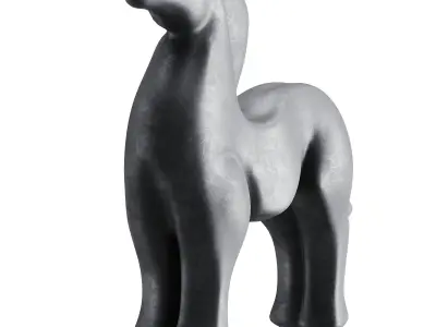 Horse statue Low-poly 3D model 4