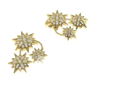 STAR EArrings 3D print model