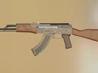 Ak-47 Assault Rifle  -  Realistic 3D Weapon Model for Games 3D model