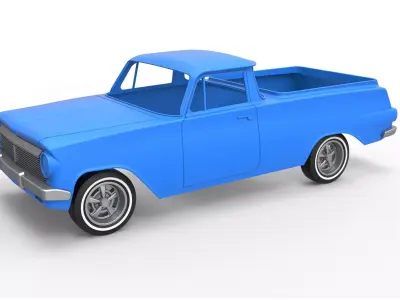Shell and wheels Holden EJ UTE 1963 Scale 1 to 10 3D print model