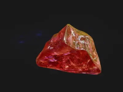 Low poly Red Gemstone Pack 200115 Low-poly 3D model