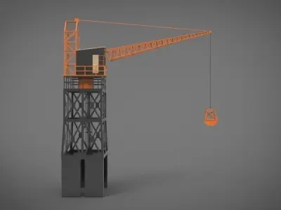 Industrial and port crane Low-poly 3D model