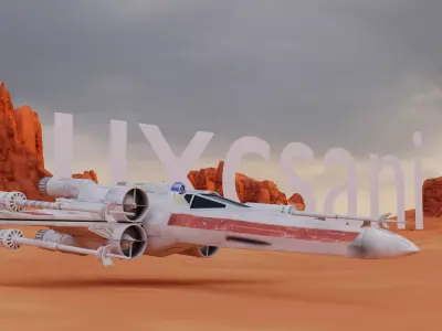 Lopoly spaceship shot  Free low-poly 3D model