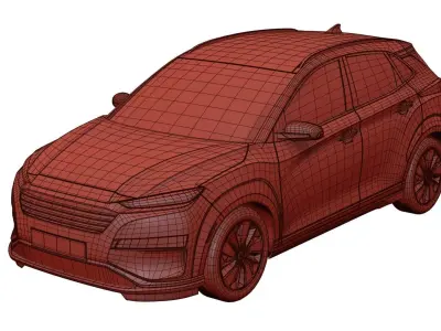 Hybrid modern hatchback car unbranded 3D model