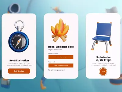 Climbing and Hiking 3D illustration 3D model