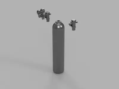 Oxygen Nitro Cylinder - Diorama Miniature Garage 3D print model  3D print model