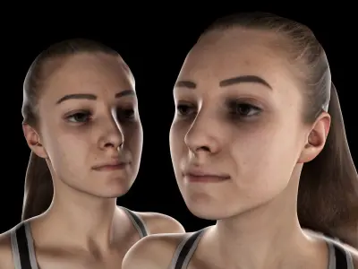 Woman in sports standing 62 Low-poly 3D model