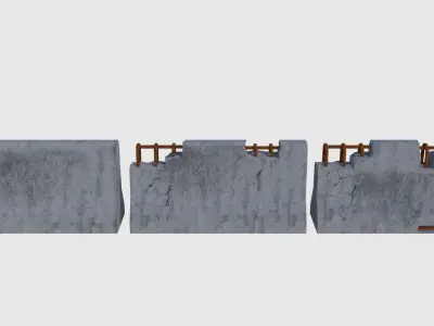 Concrete Road Blocks - Game Ready Low-poly 3D model