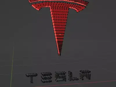 Tesla 3D Logo Low-poly 3D model