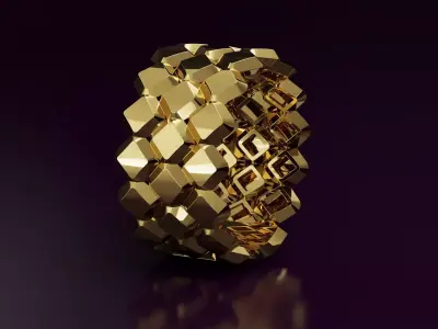 3line rhombus Ring  Free 3D print model