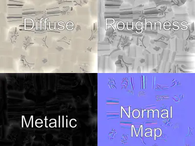 Elegant Floral Fruit Fork D Model Pack Low-poly 3D model