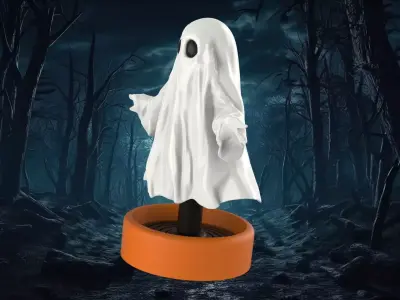 Springy Ghost 3D Printable Halloween Decoration 3D print model