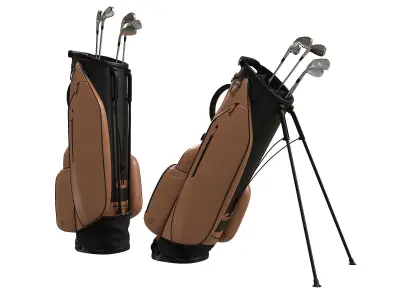 Golf Bag Vessel Player IV Pro Brown Low-poly 3D model