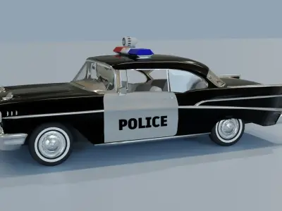 Chevrolet Belair Police Blend FBX OBJ Low-poly 3D model