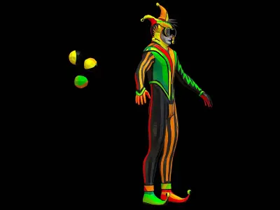 Body of a Stylized Joker Low-poly 3D model