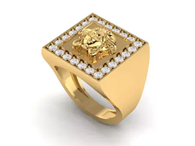 Versace mens custom Ring 3D print model 3D print model